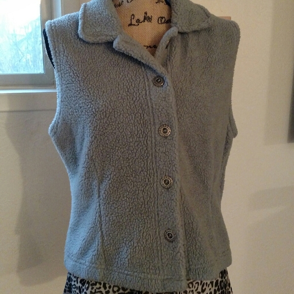 Blue Fleece Vest , size medium EUC - Picture 1 of 7